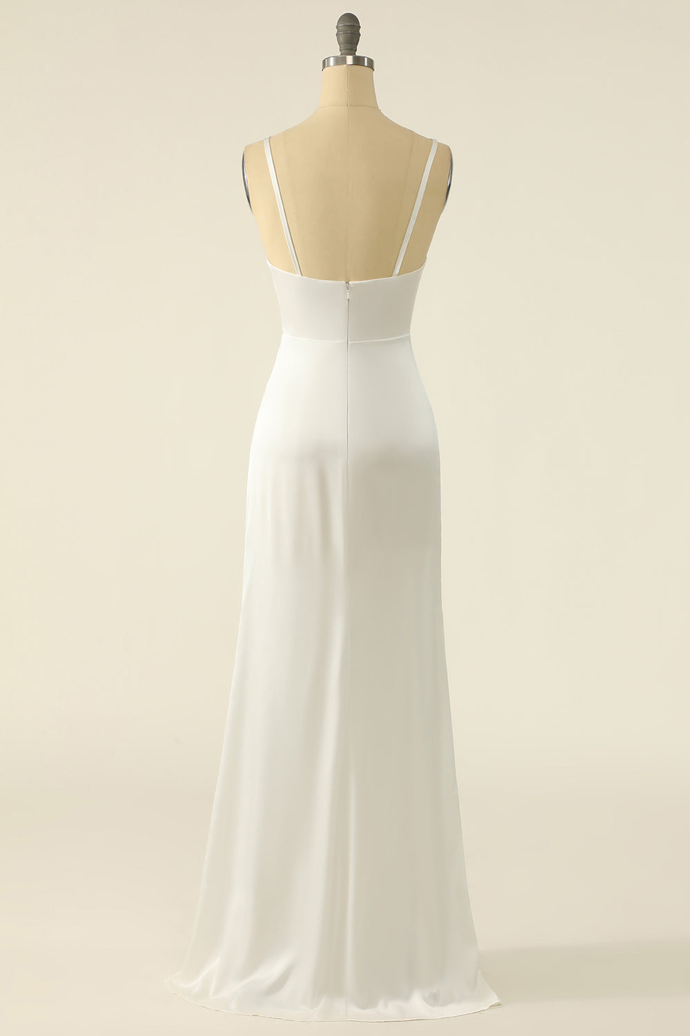 Effortless Ivory Satin Simple Bridal Dress