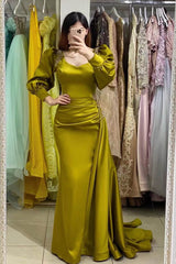 Online Long Sleeve Mermaid Sweetheart Evening Dress with Beading