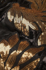 Unique Black and Gold Jacquard Sequins Men's Prom Blazer