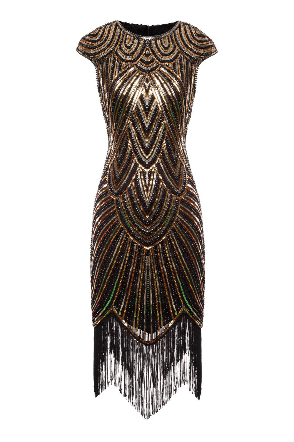 Gold Gatsby Glitter Fringe Dress