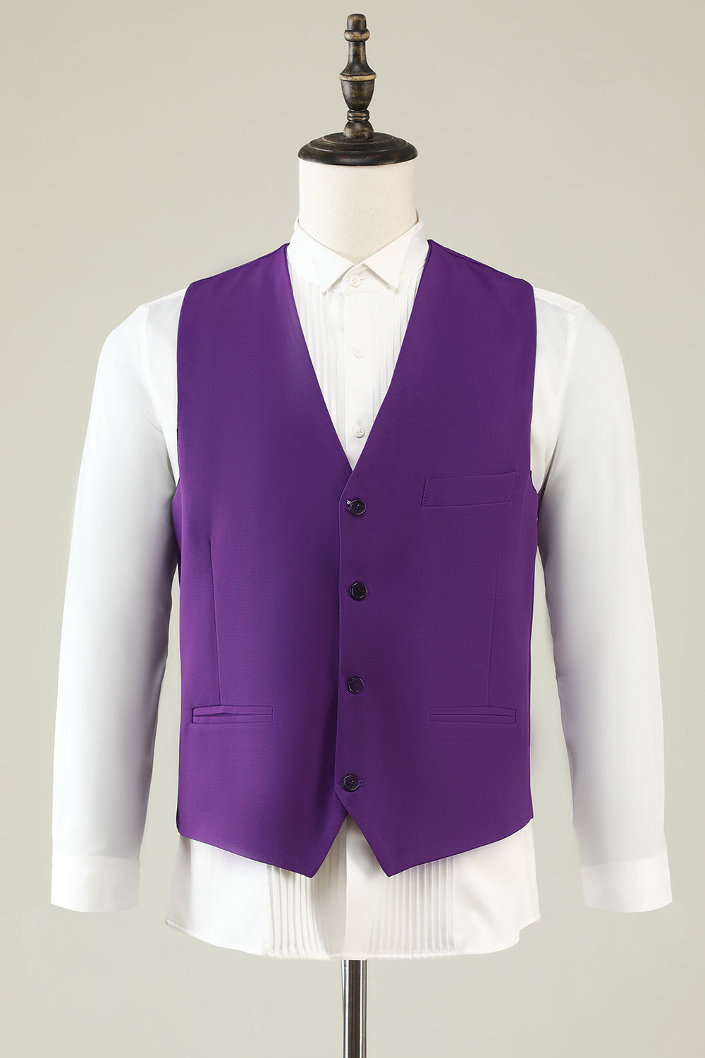 Stylish Purple Double-Breasted 3-Piece Prom Homecoming Suit