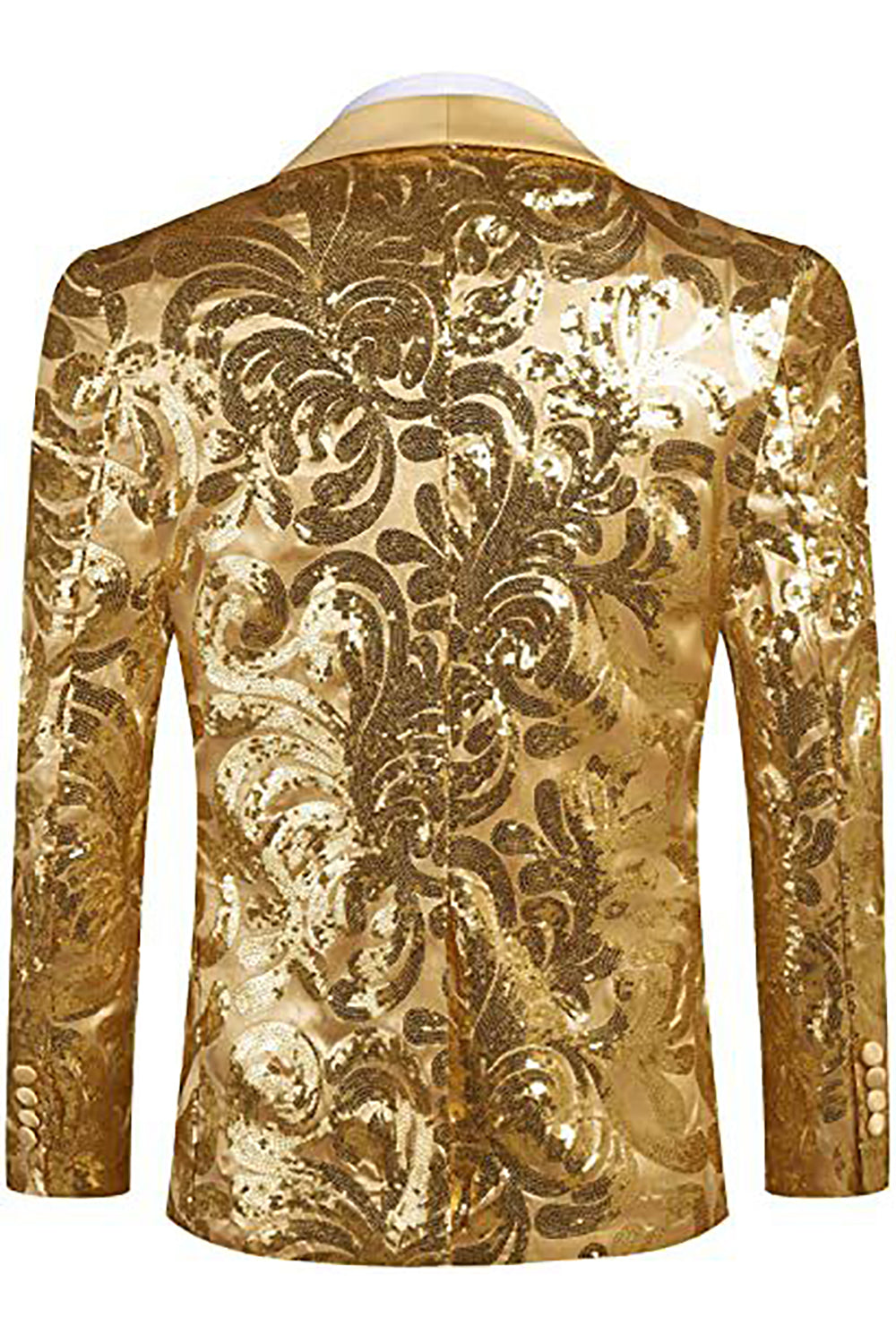 Dazzling Golden Shawl Lapel Sequins Men's Blazer