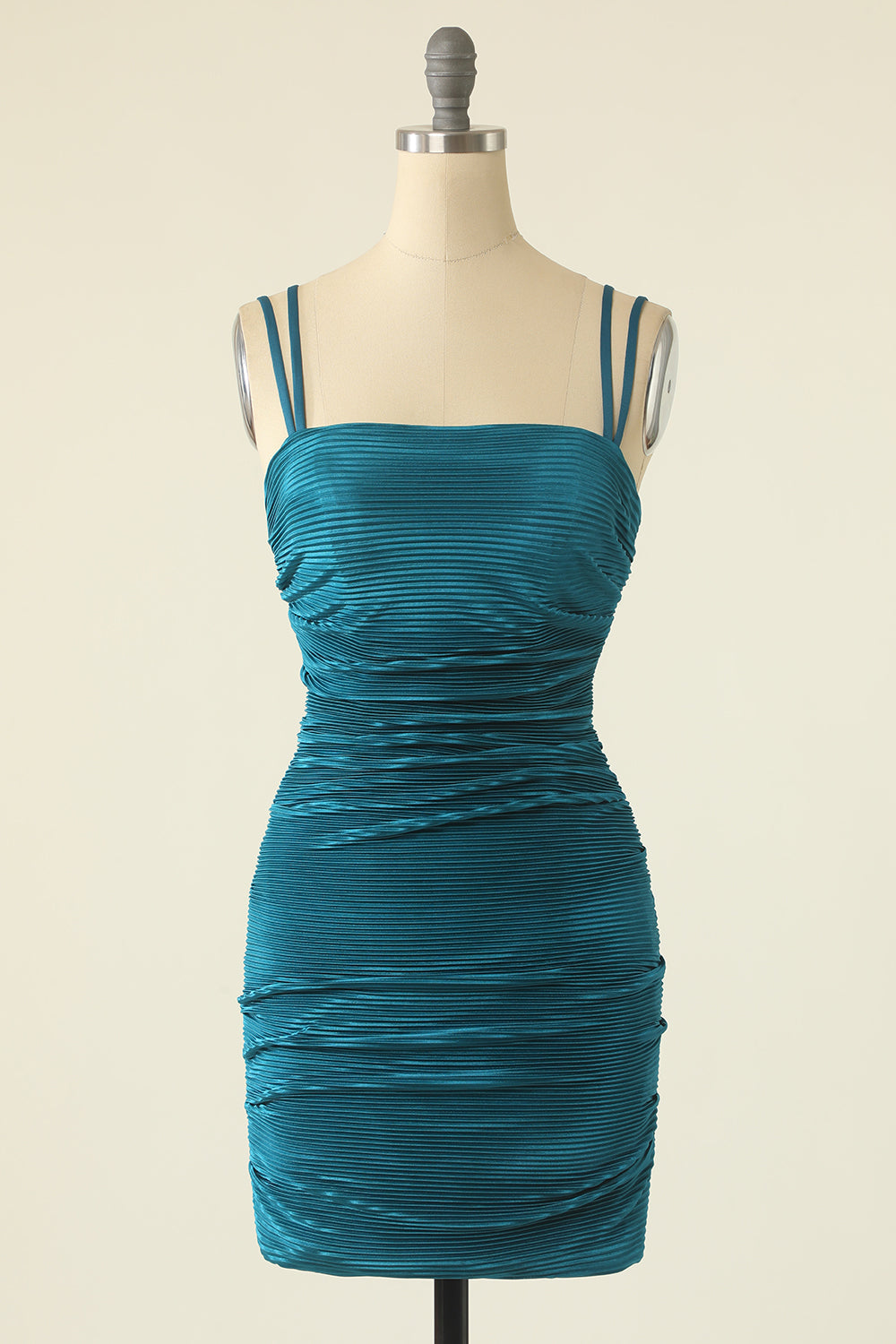 Peacock Blue Bodycon Spaghetti Straps Homecoming Dress