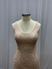 Scoop Neck Prom Dress Sheath/Column Sleeveless Formal Gown
